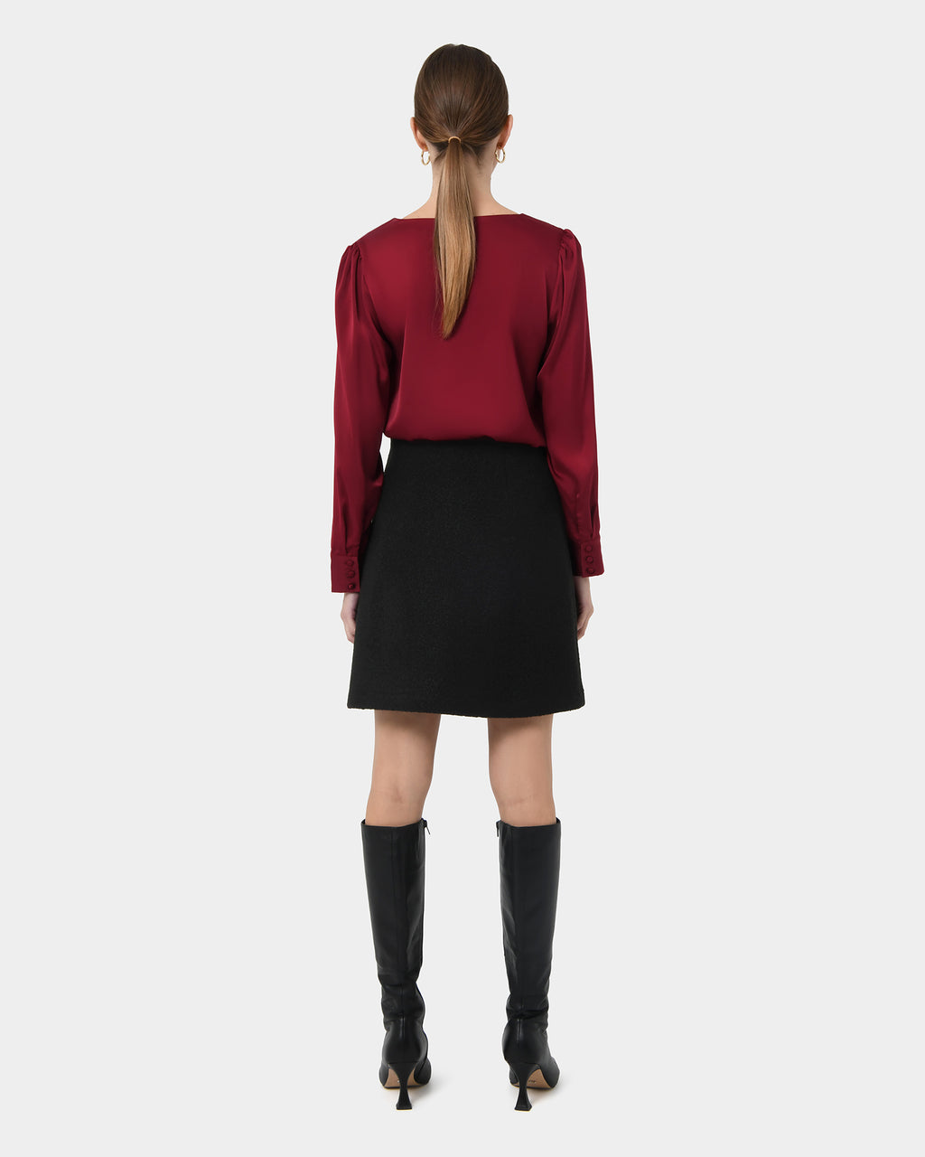 Evalynn V-Neck Satin Blouse