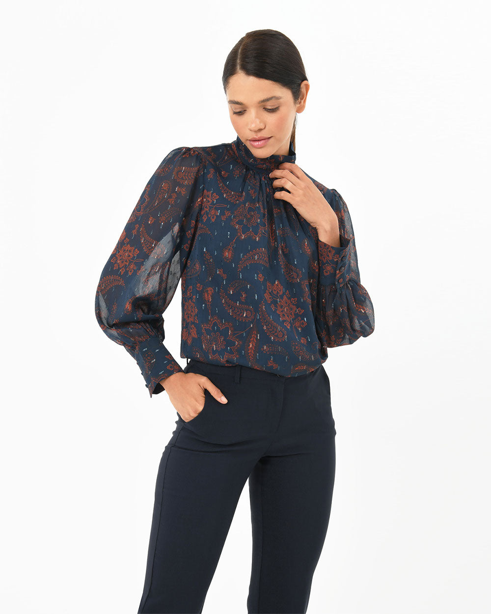 Karley High Neck Blouse