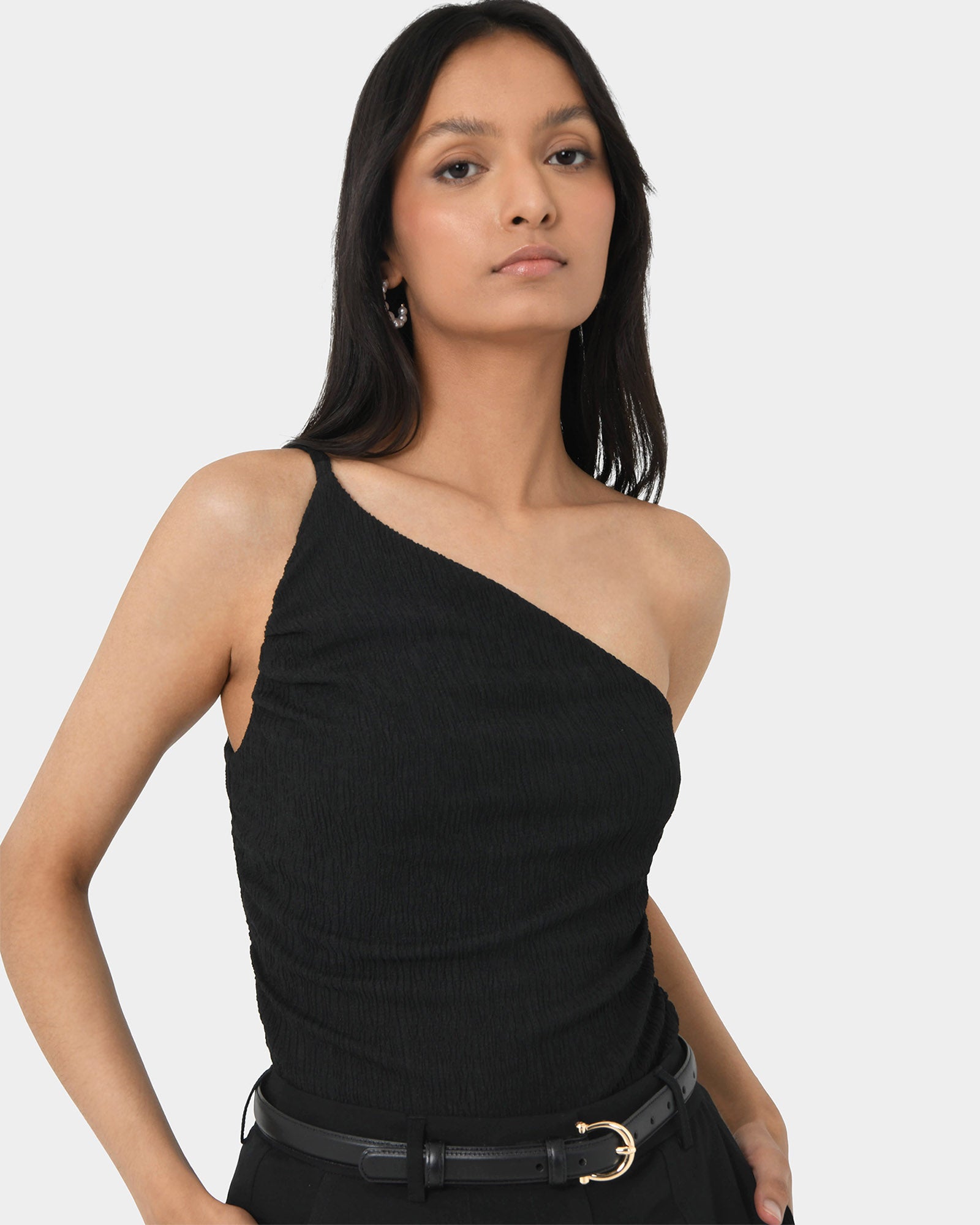 Izzy One Shoulder Crepe Top