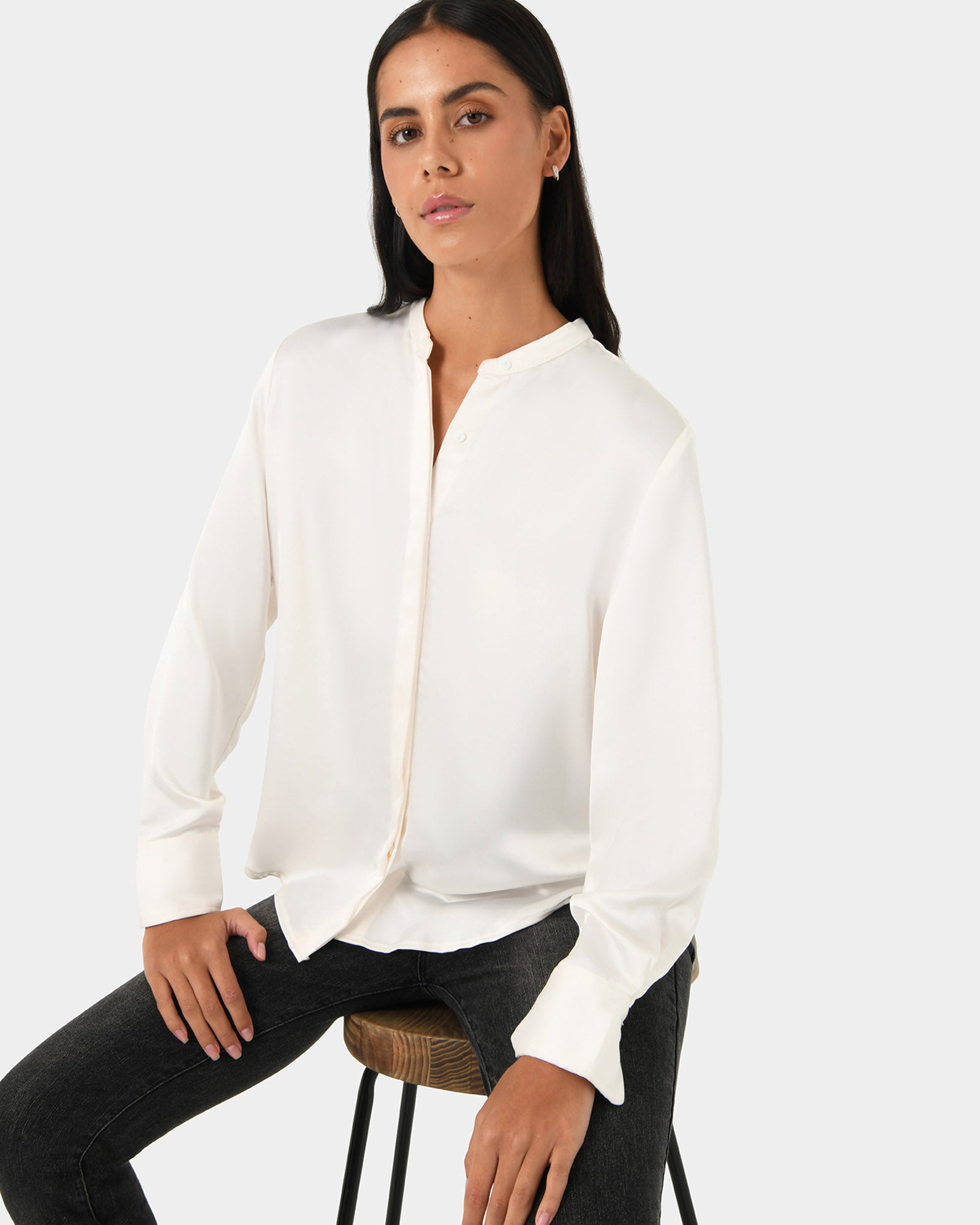 Maira Stand Collar Blouse