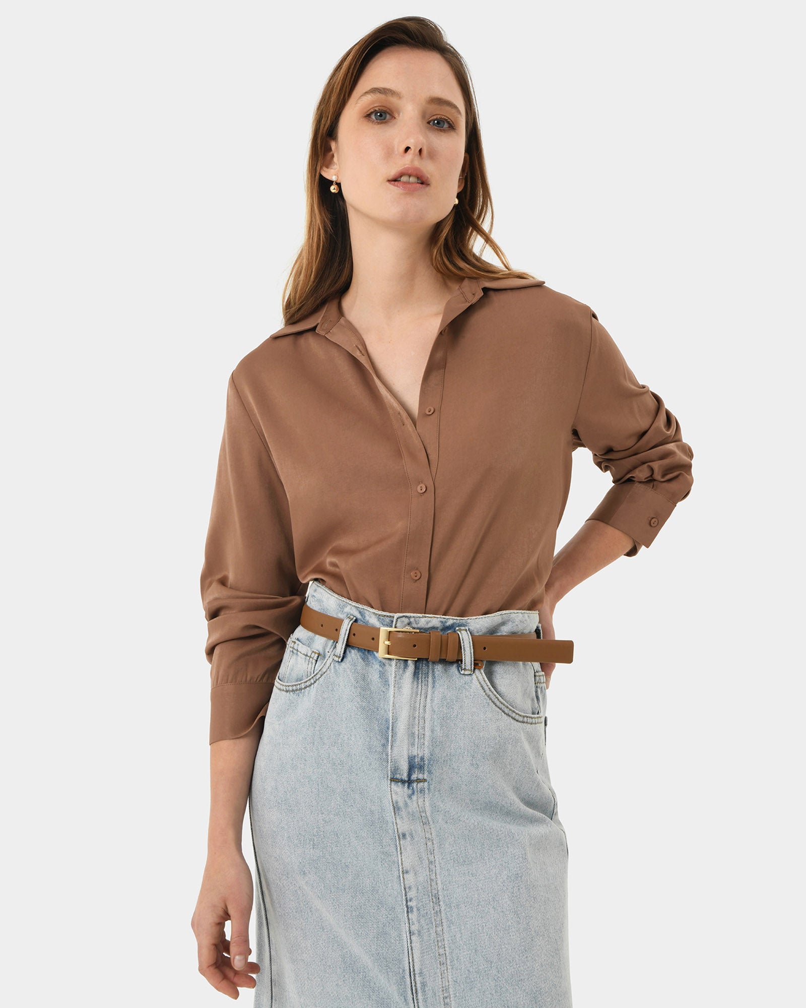 Devon Satin Tie Shirt