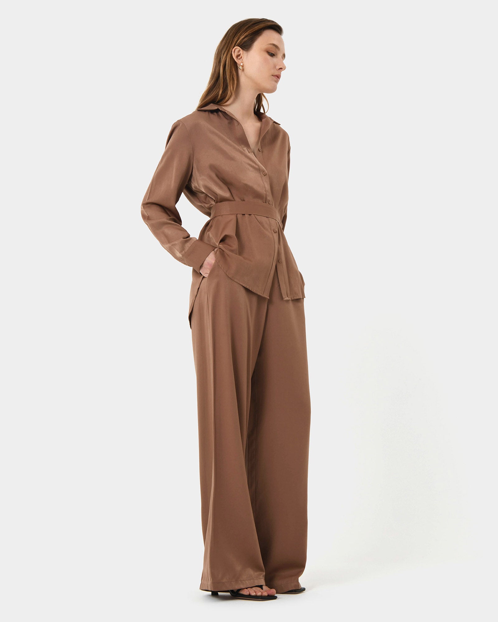 Devon Satin Tie Shirt