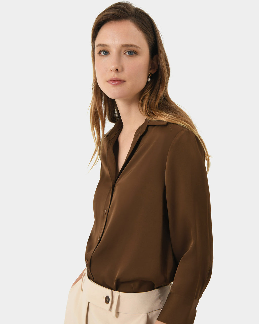 Hailee 3/4 Sleeve Satin Blouse