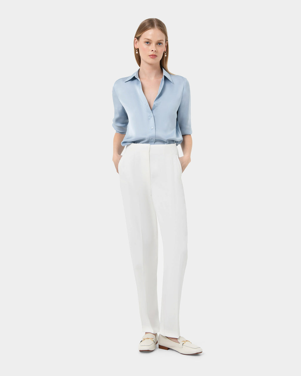 Hailee 3/4 Sleeve Satin Blouse