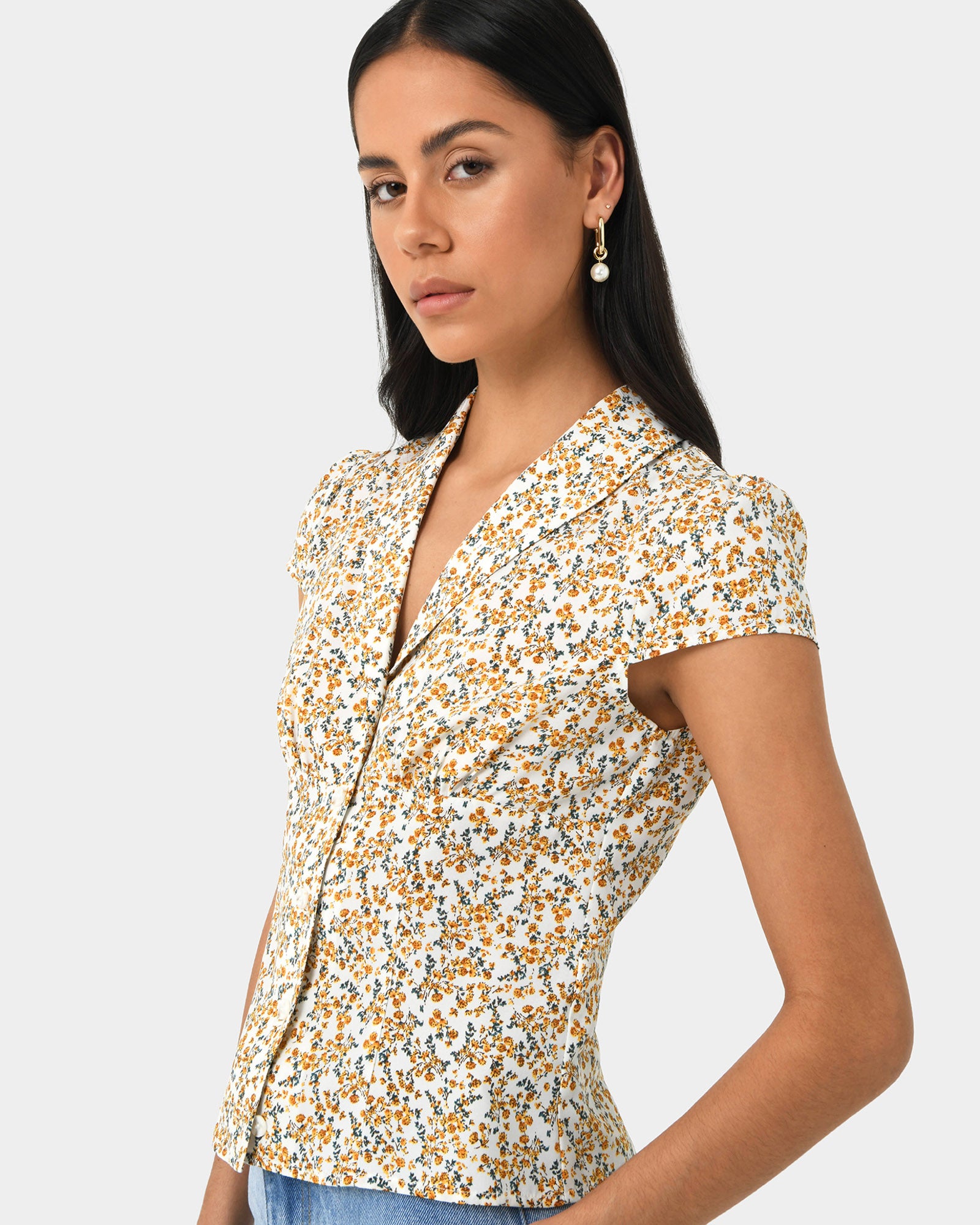 Roxanne Floral Cap Sleeve Top