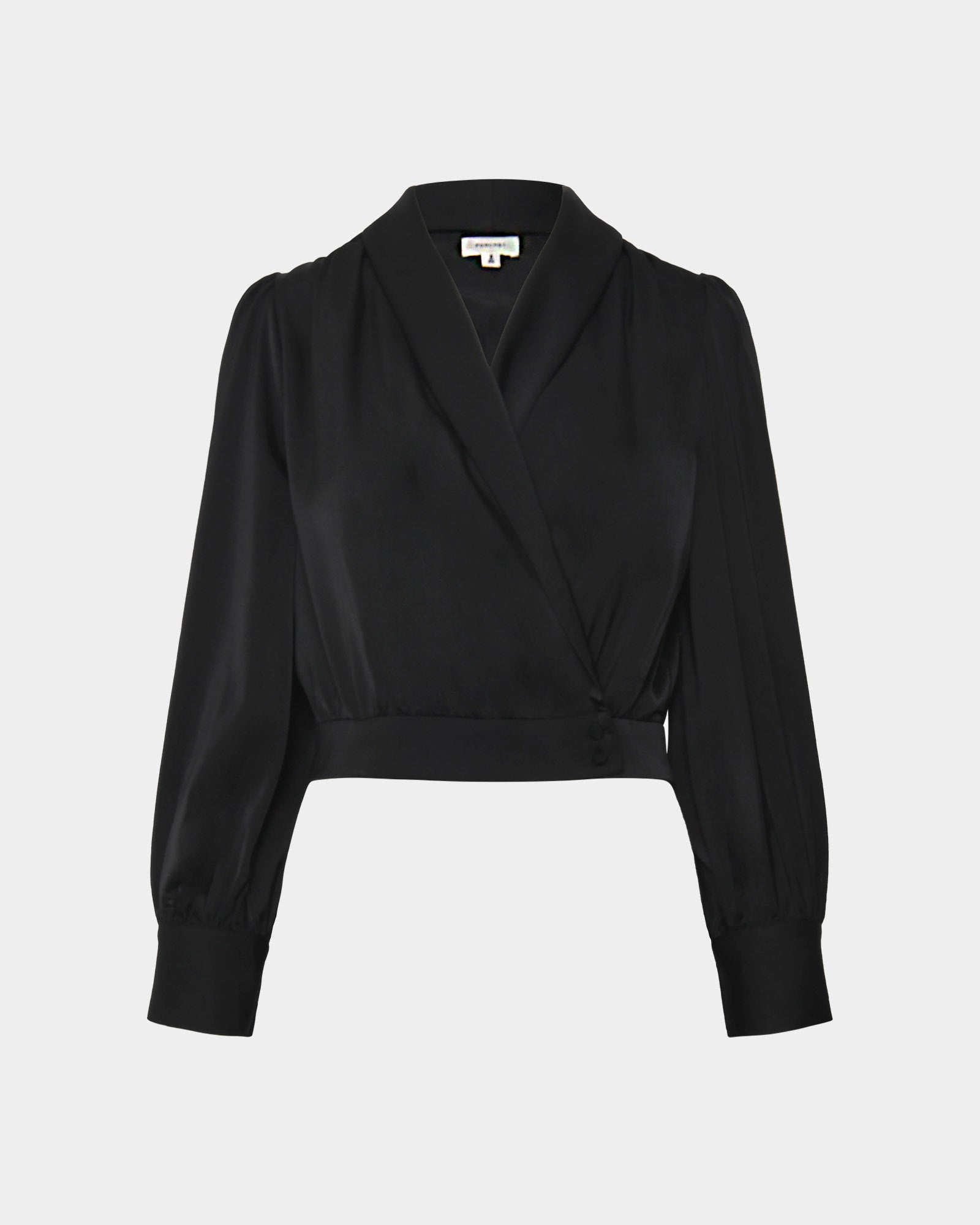 Avah Shawl Collar Satin Blouse