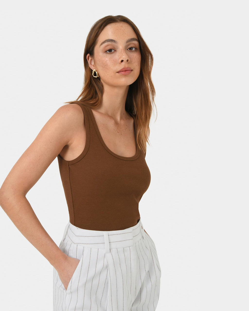 Devin Ribbed Singlet Top