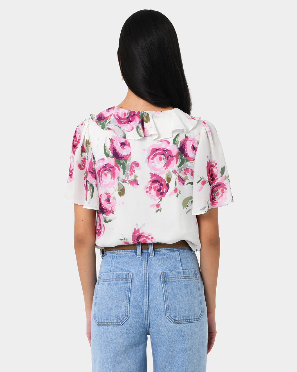 Andrea Floral Ruffle Blouse