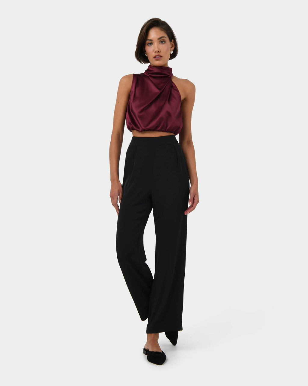 Kaye Asymmetric Cowl Neck Top