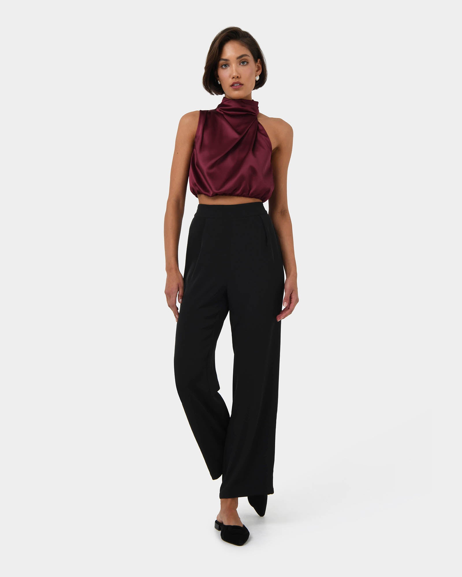 Kaye Asymmetric Cowl Neck Top