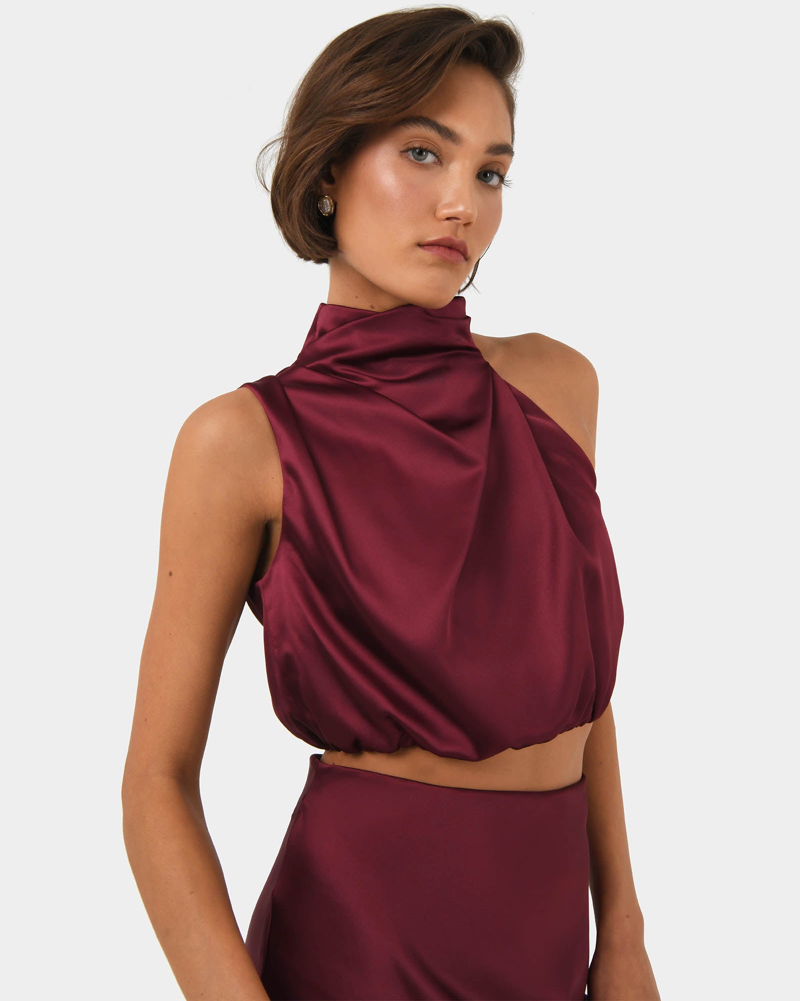 Kaye Asymmetric Cowl Neck Top