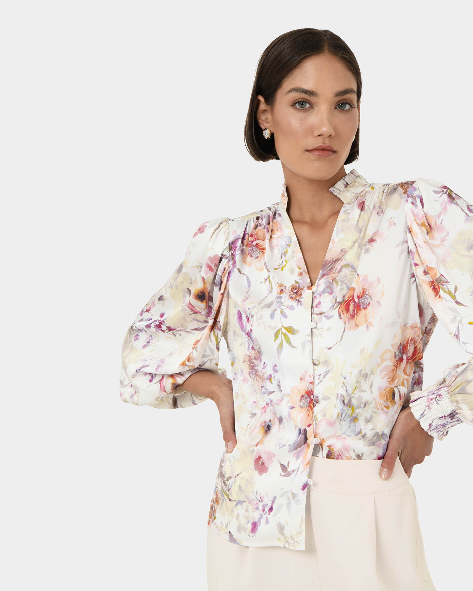 Rosy Bell Sleeve Blouse