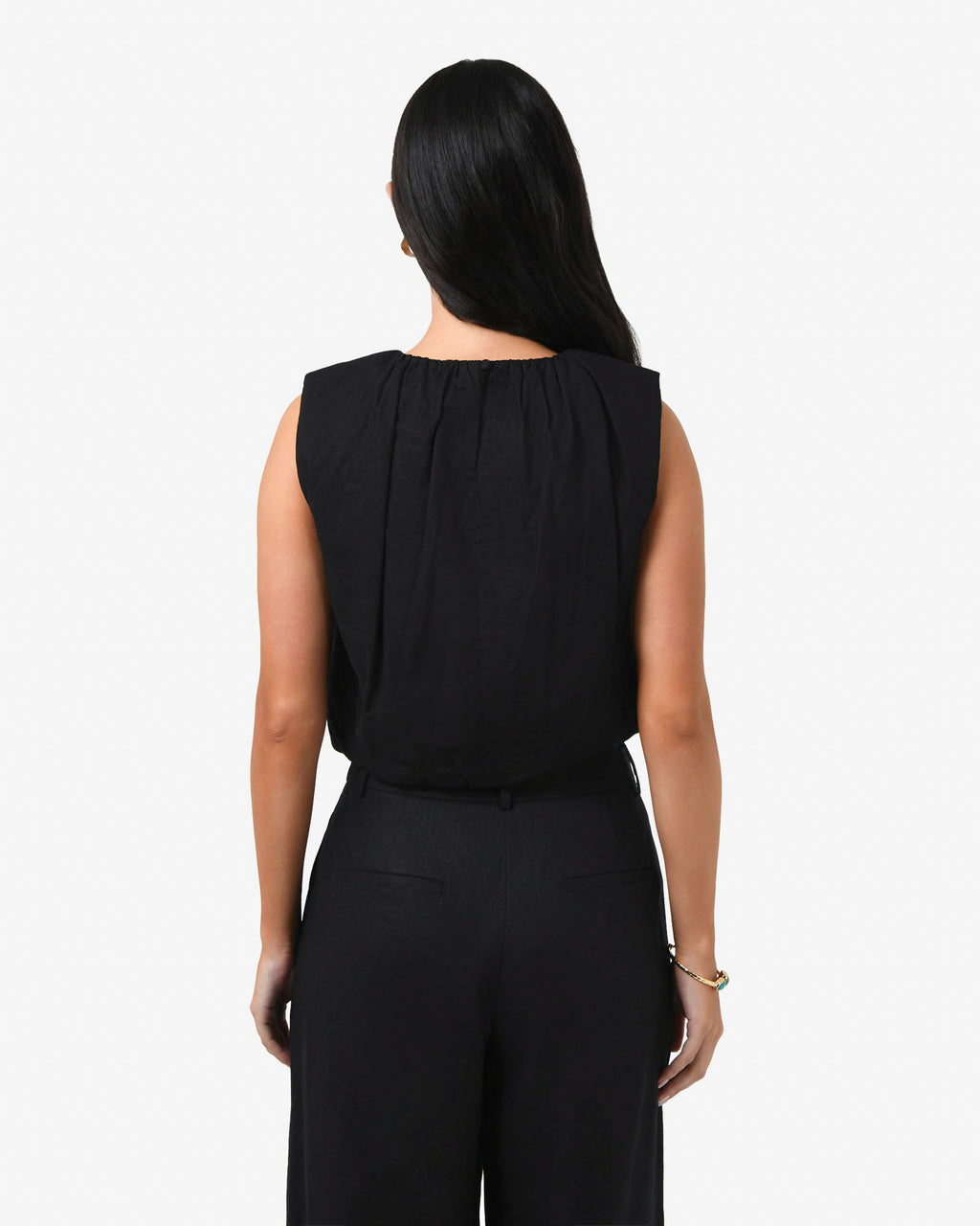 Kenya Rouched Linen Top