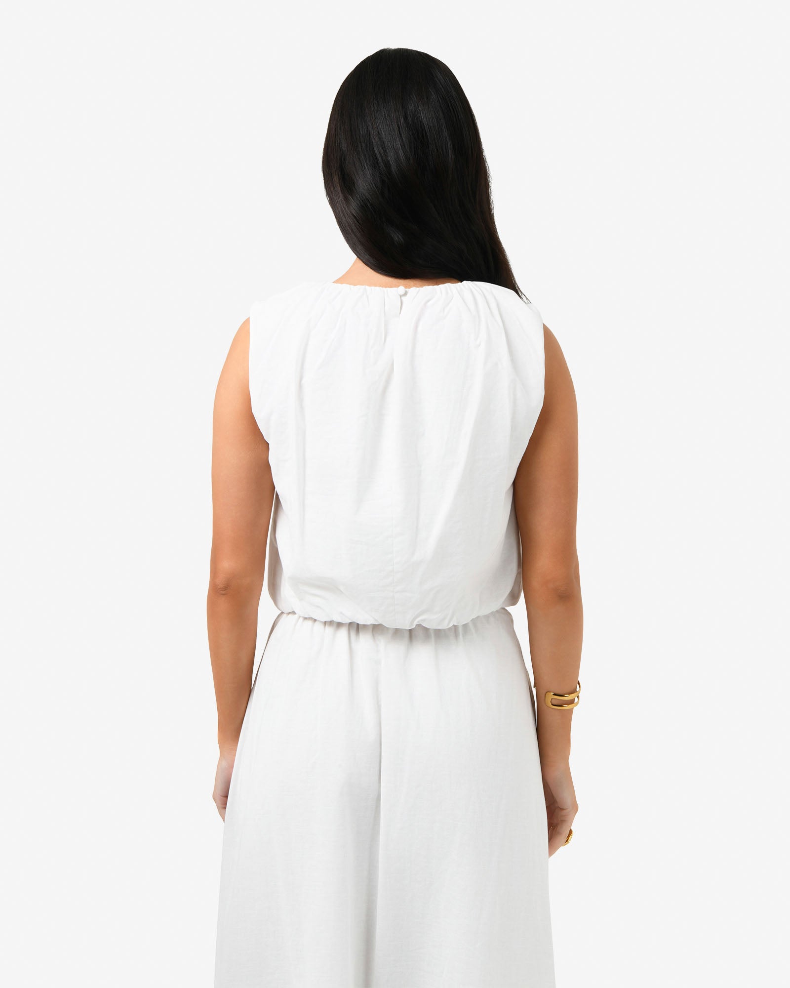 Kenya Rouched Linen Top