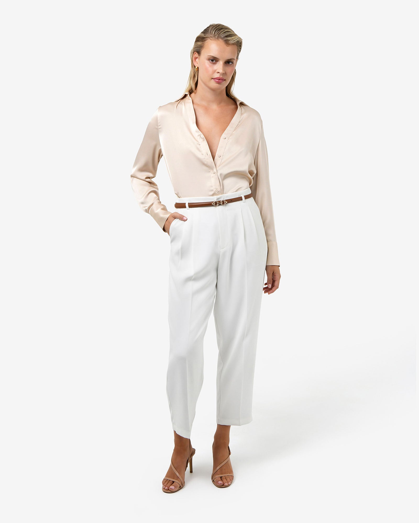 Lila V-Neck Satin Blouse