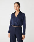 Lila V-Neck Satin Blouse