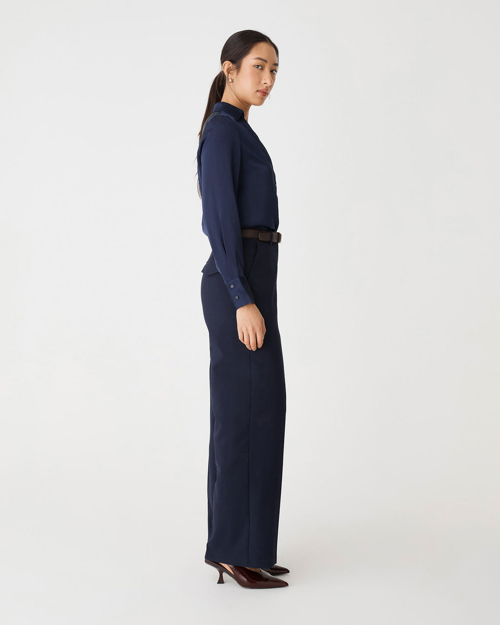 Lila V-Neck Satin Blouse