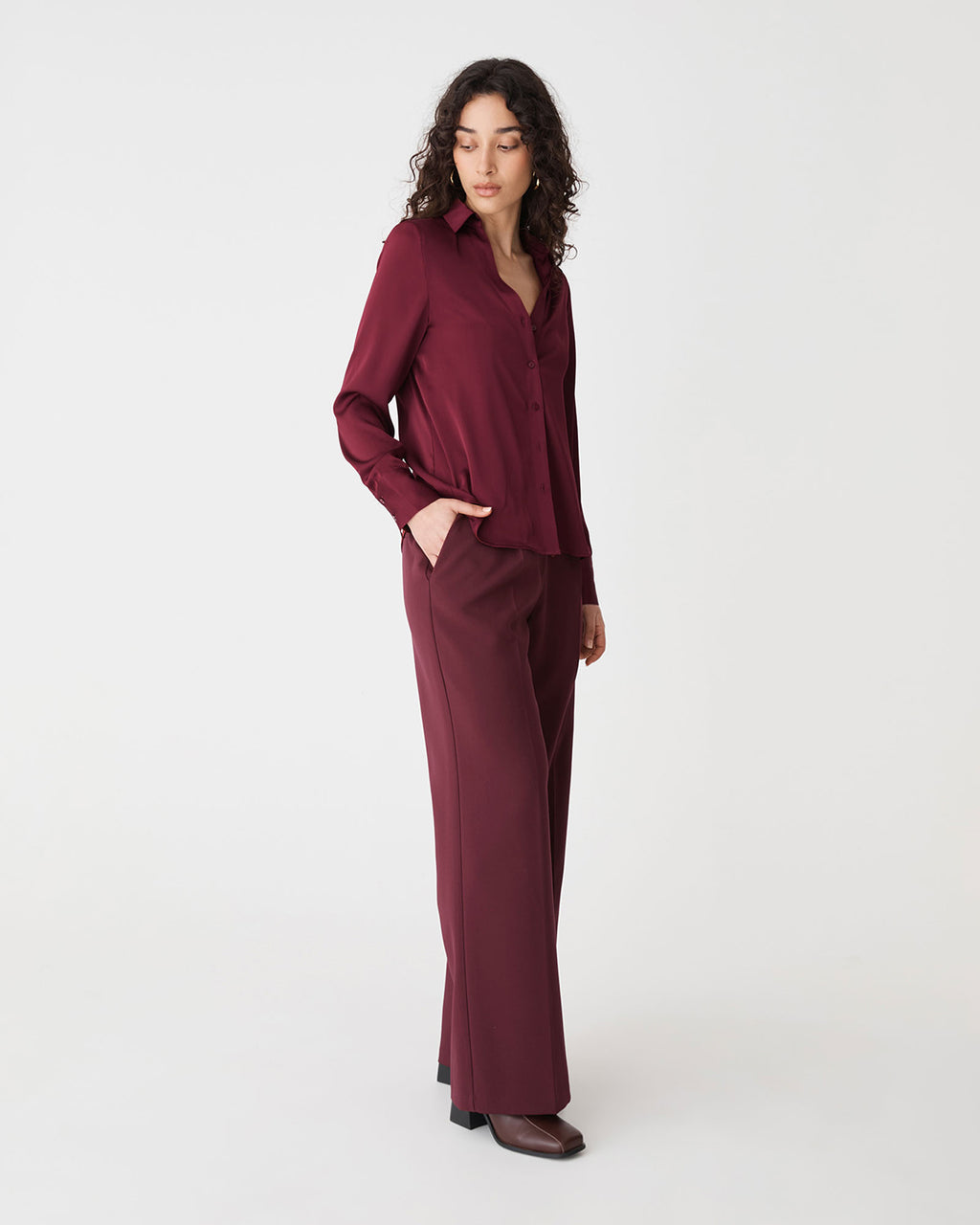 Lila V-Neck Satin Blouse