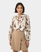 Cleo V-neck Tie Blouse