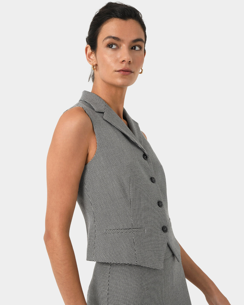 Rein Houndstooth Tailored Vest