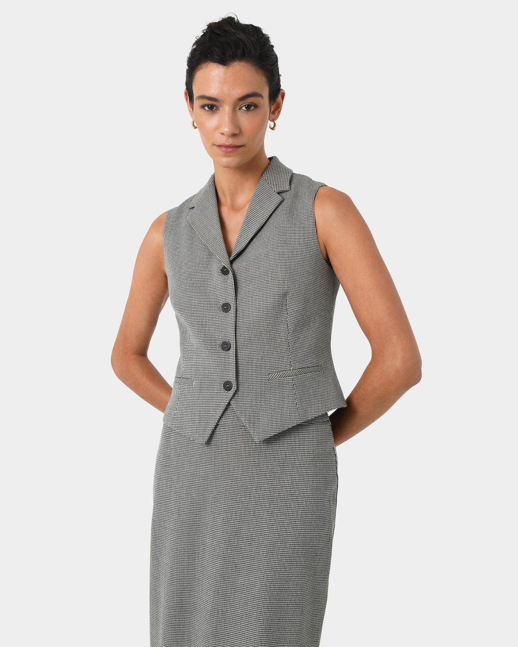 Rein Houndstooth Tailored Vest