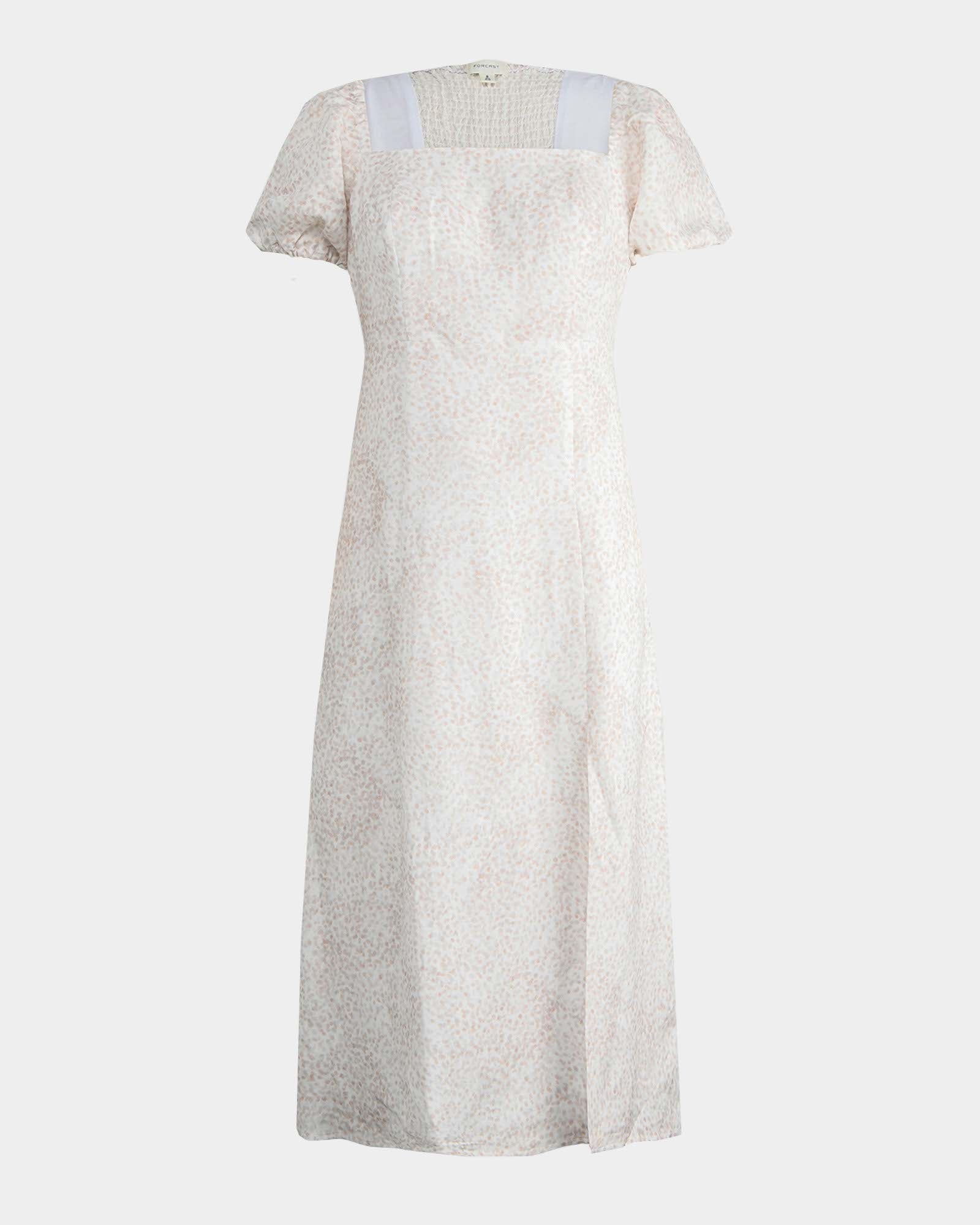 Hazy Linen Puff Sleeve Dress