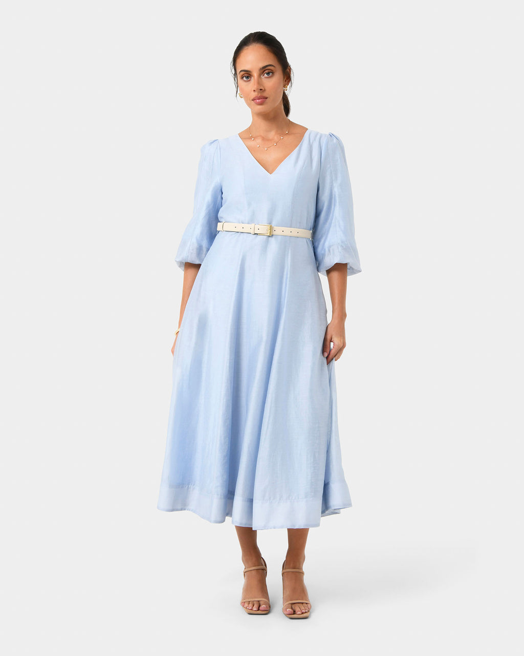 Marlie Puff Sleeve Midi Dress