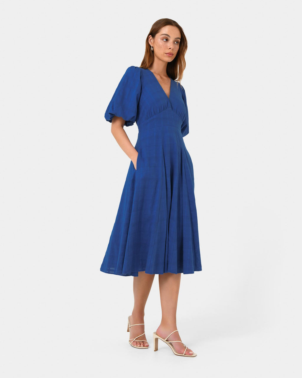 Iris Puff Sleeve Midi Dress