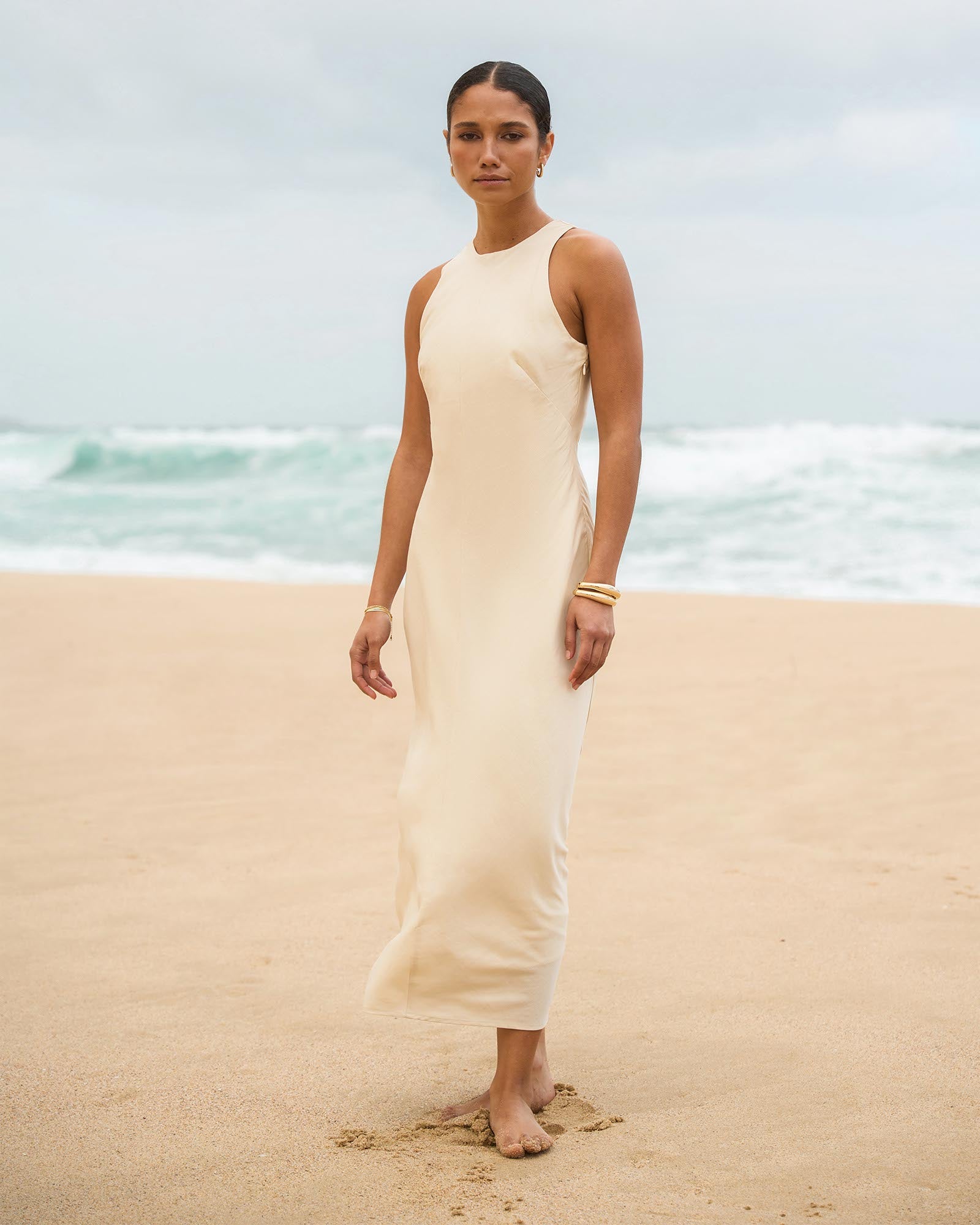 Aiya Bias Midi Dress
