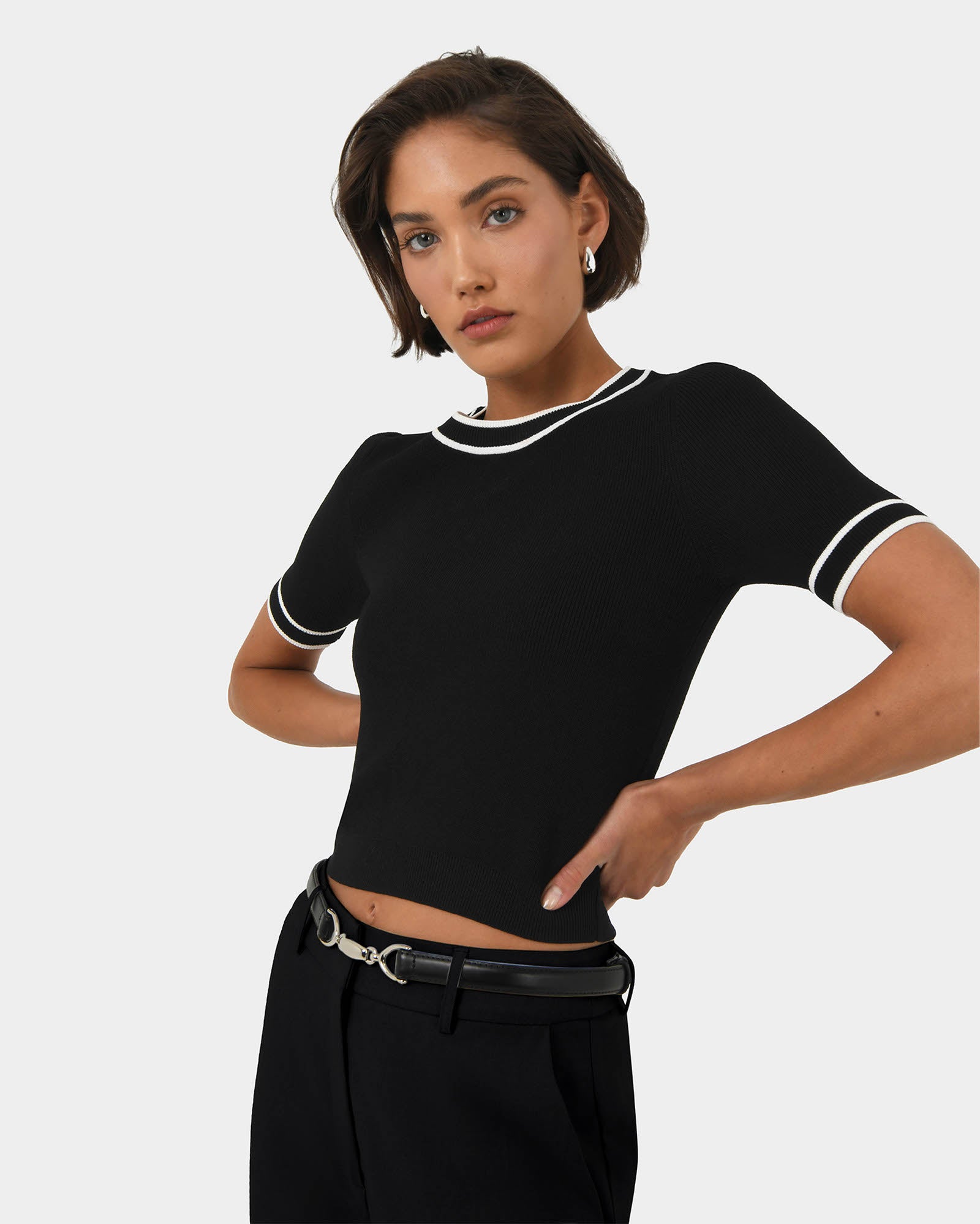 Kiara Contrast Knit Top