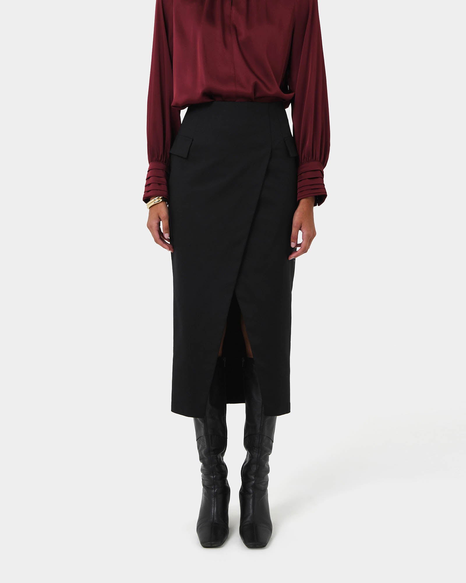 Abby Asymmetric Tailored Skirt