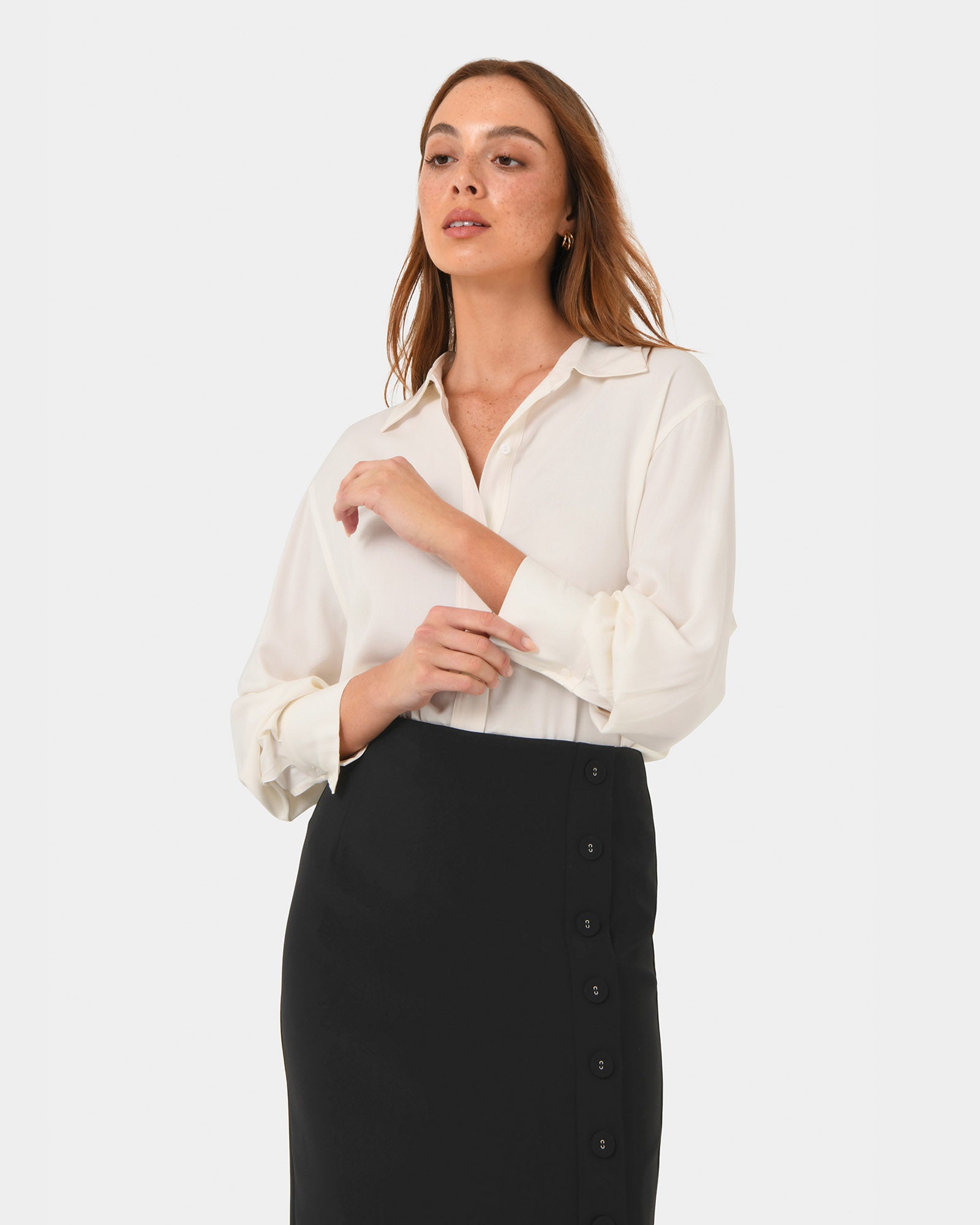 Ace Side Button Skirt