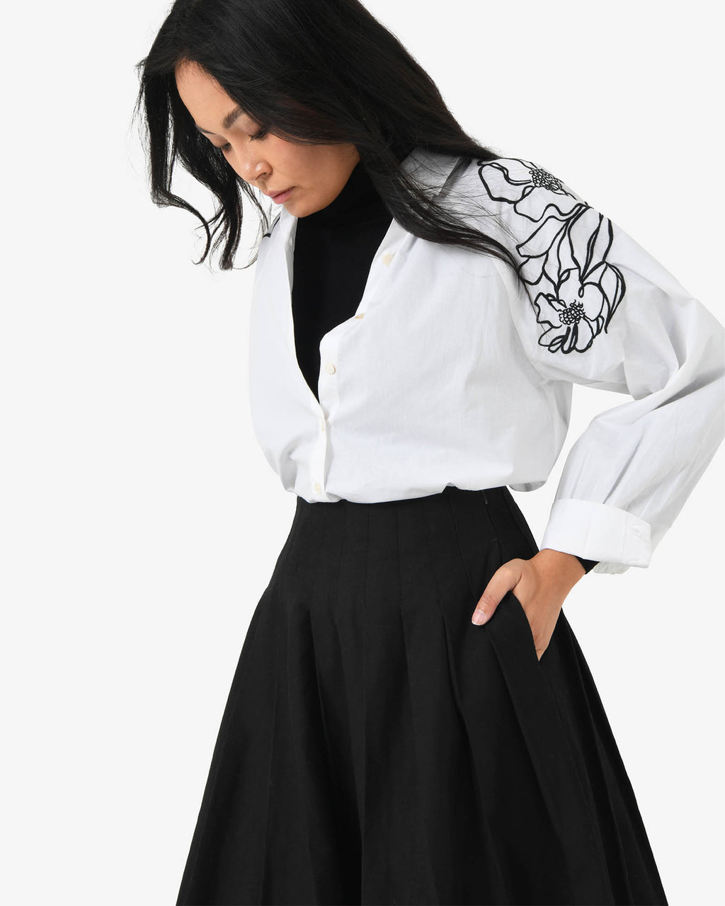 Heira Pleated Midi Skirt