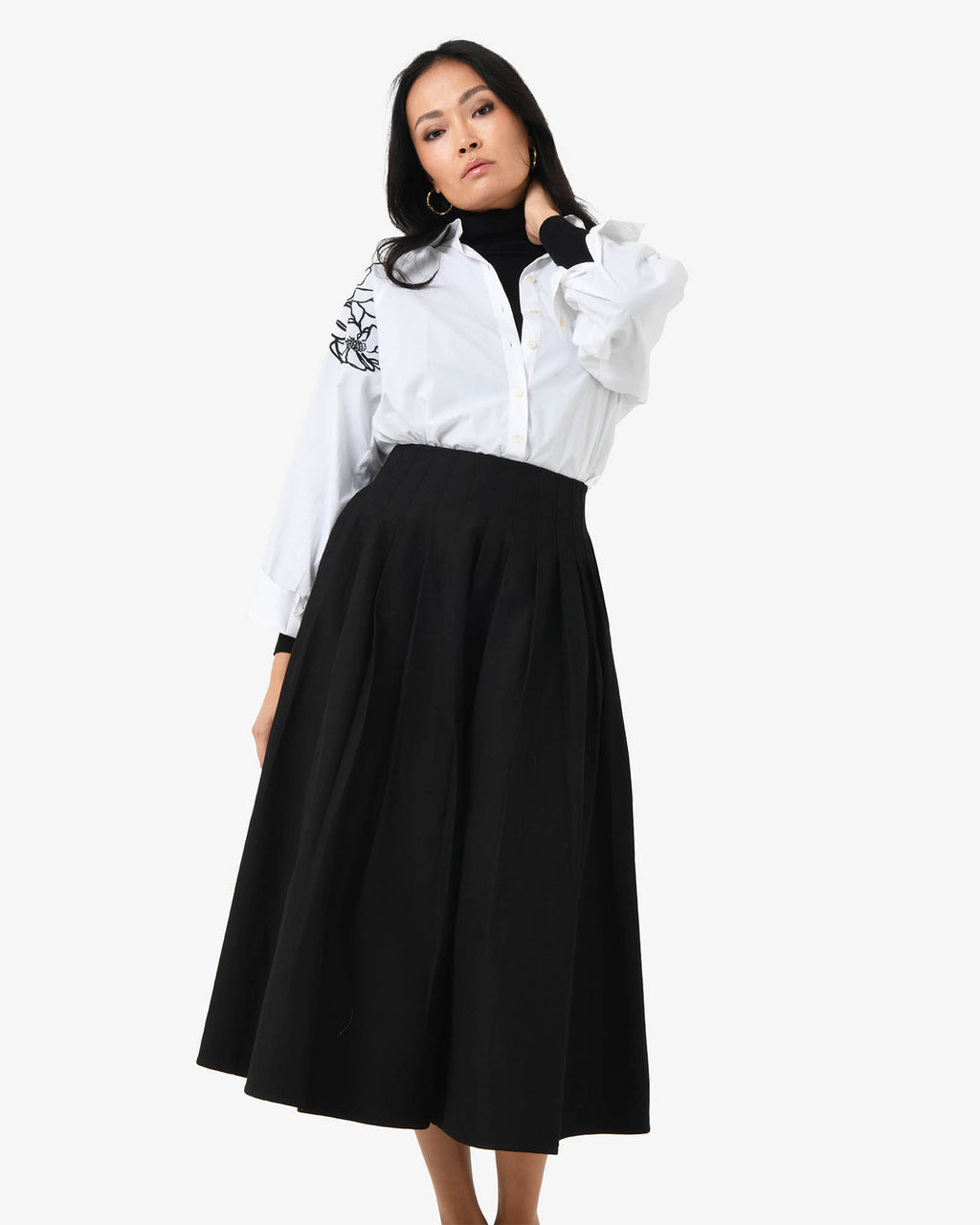 Heira Pleated Midi Skirt