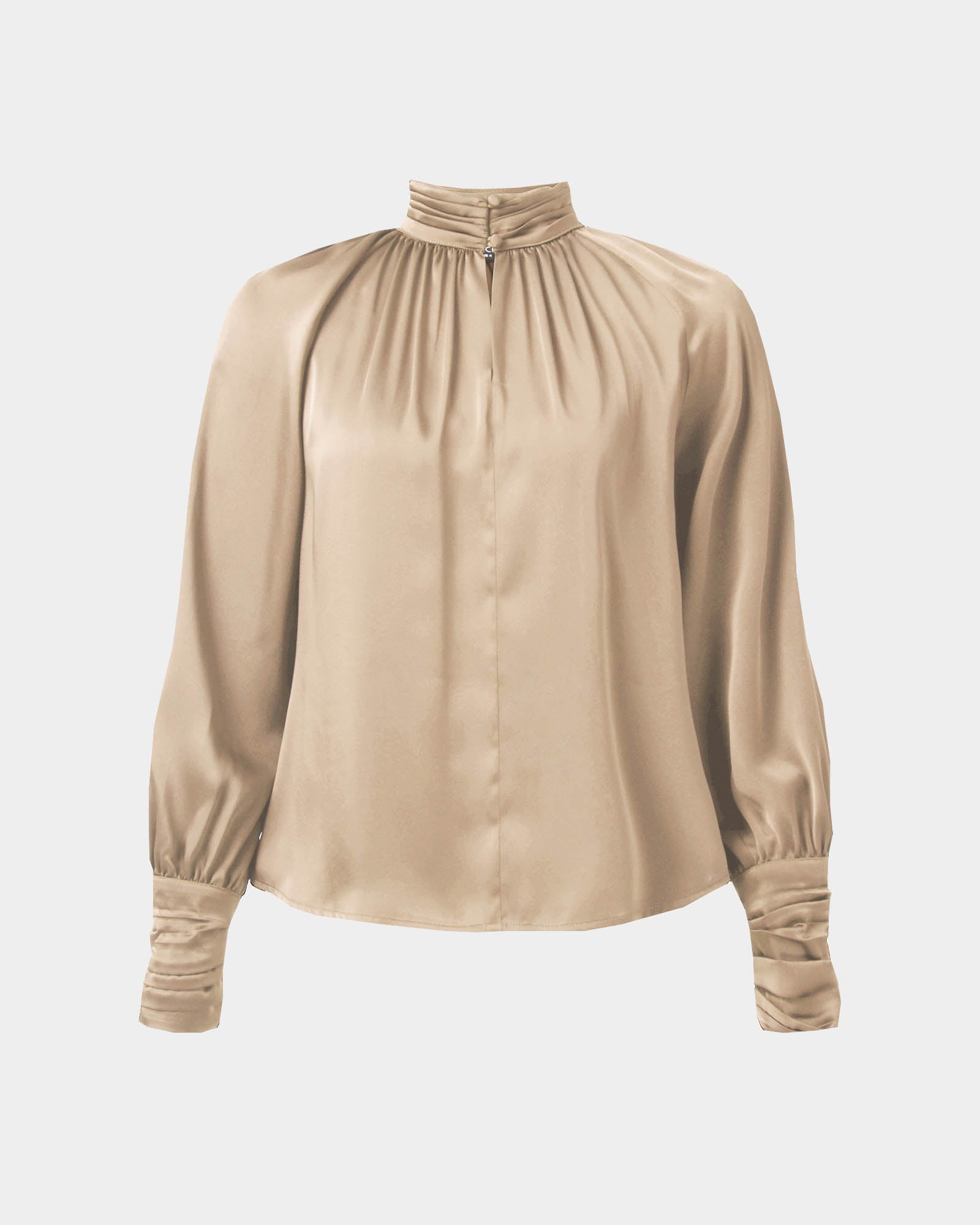Anna Pleated Satin Blouse