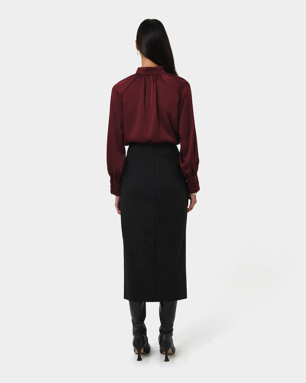 Anna Pleated Satin Blouse