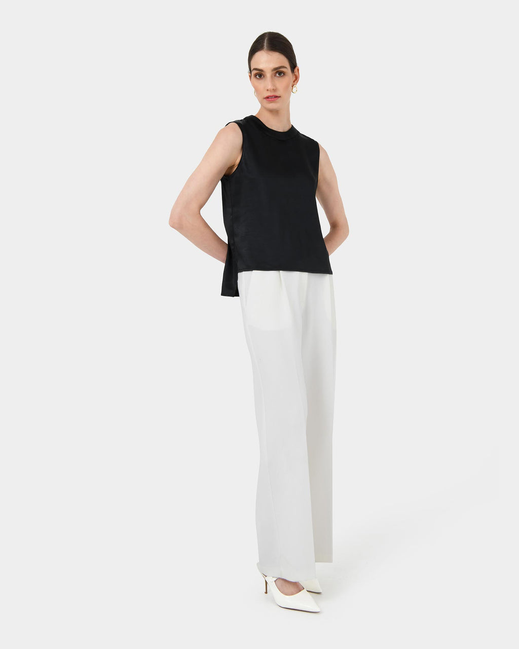 Louisa Round Neck Satin Top