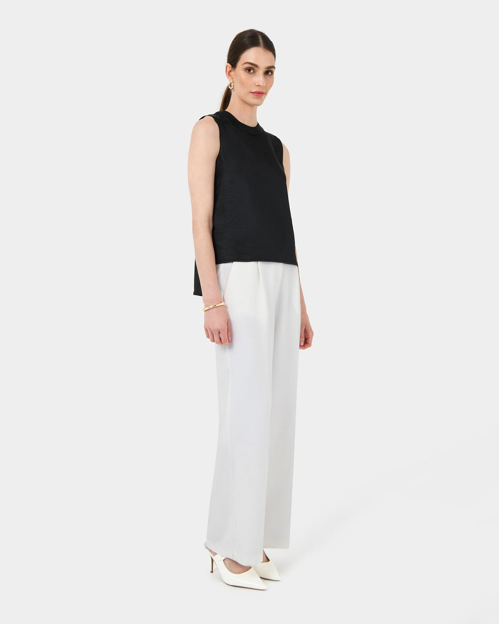 Louisa Round Neck Satin Top