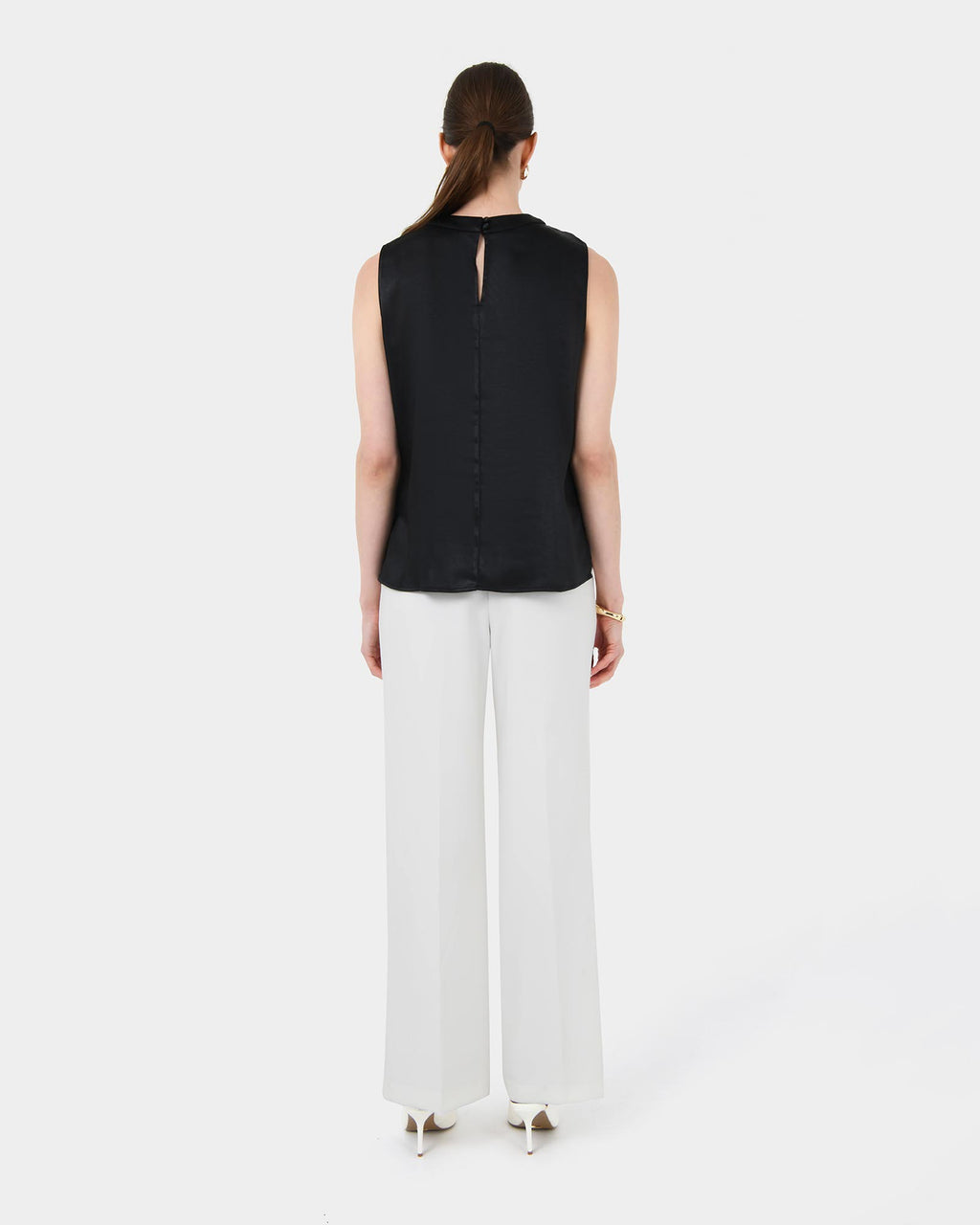 Louisa Round Neck Satin Top
