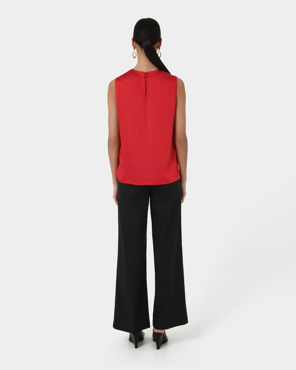 Louisa Round Neck Satin Top