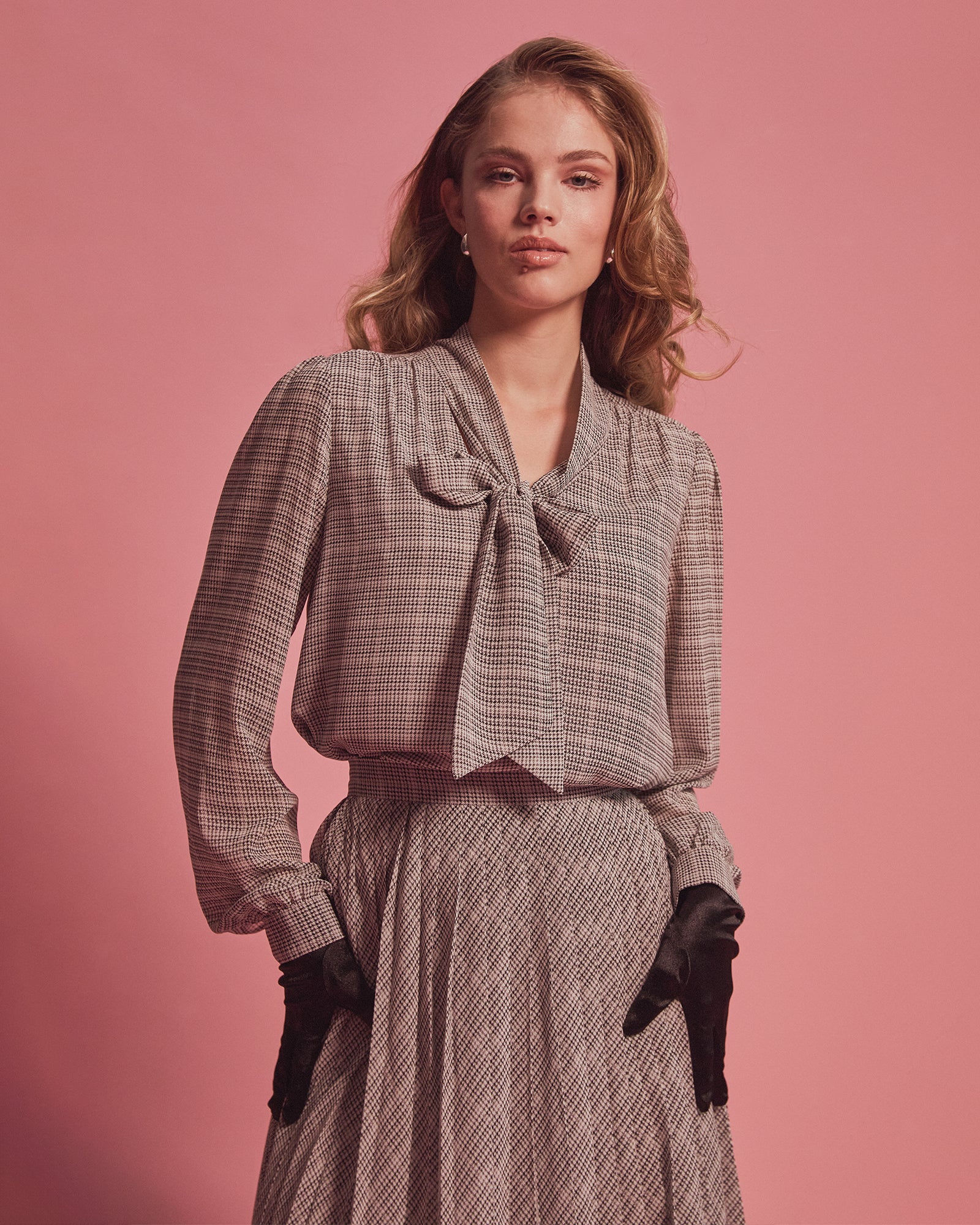 Kara V-Neck Tie Blouse