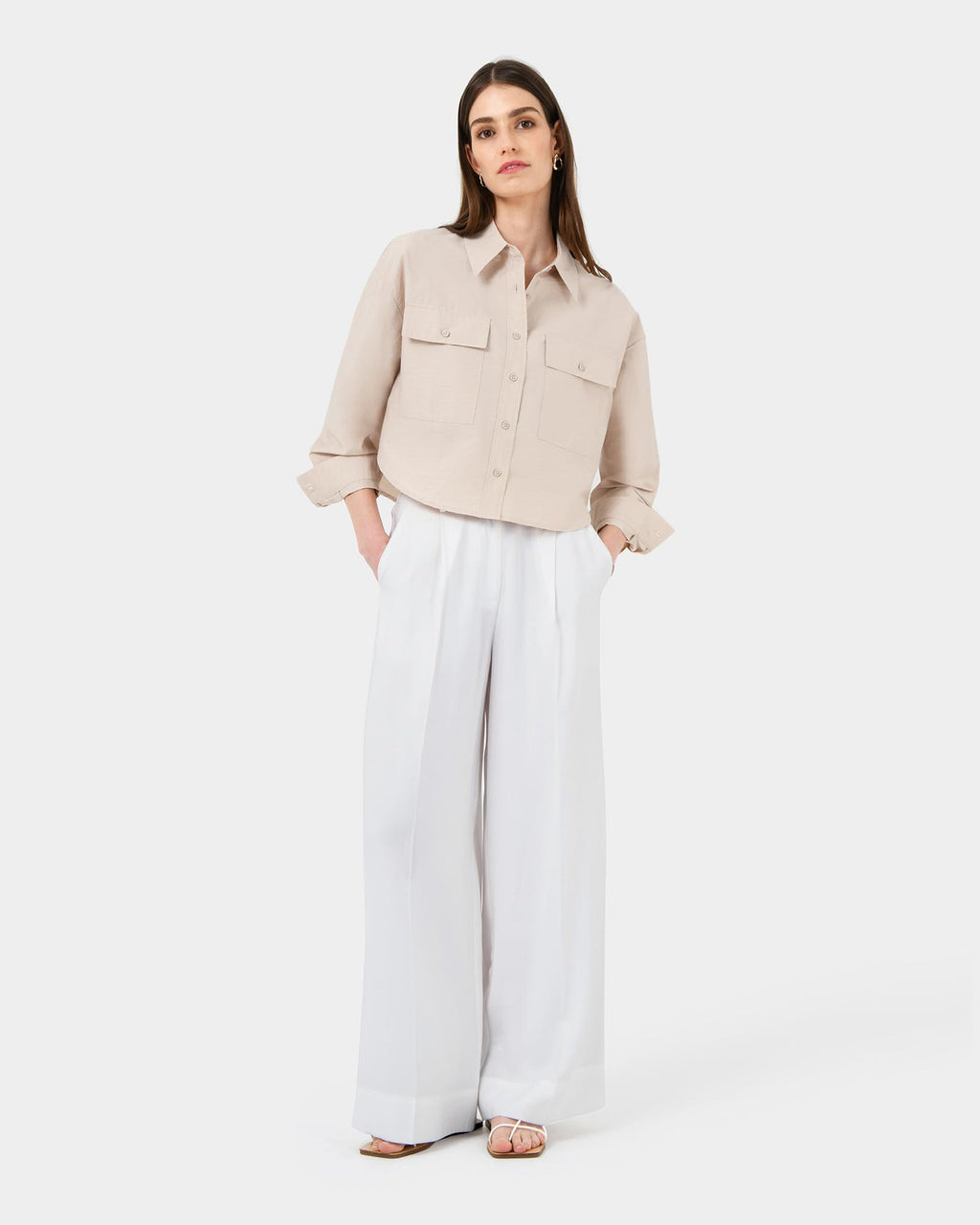 Kyla Crop Pocket Shirt
