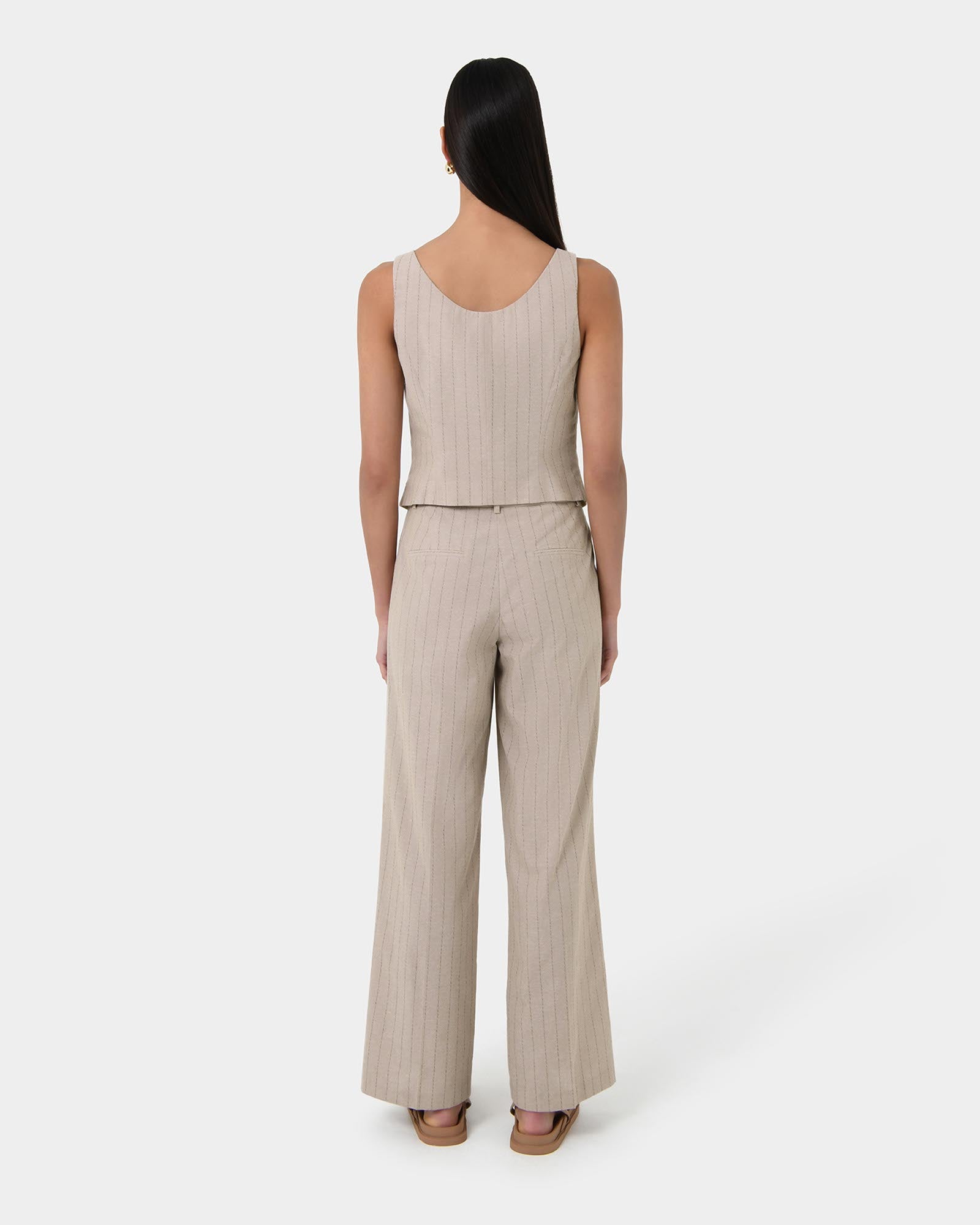 Ria Stripe Cotton Blend Vest