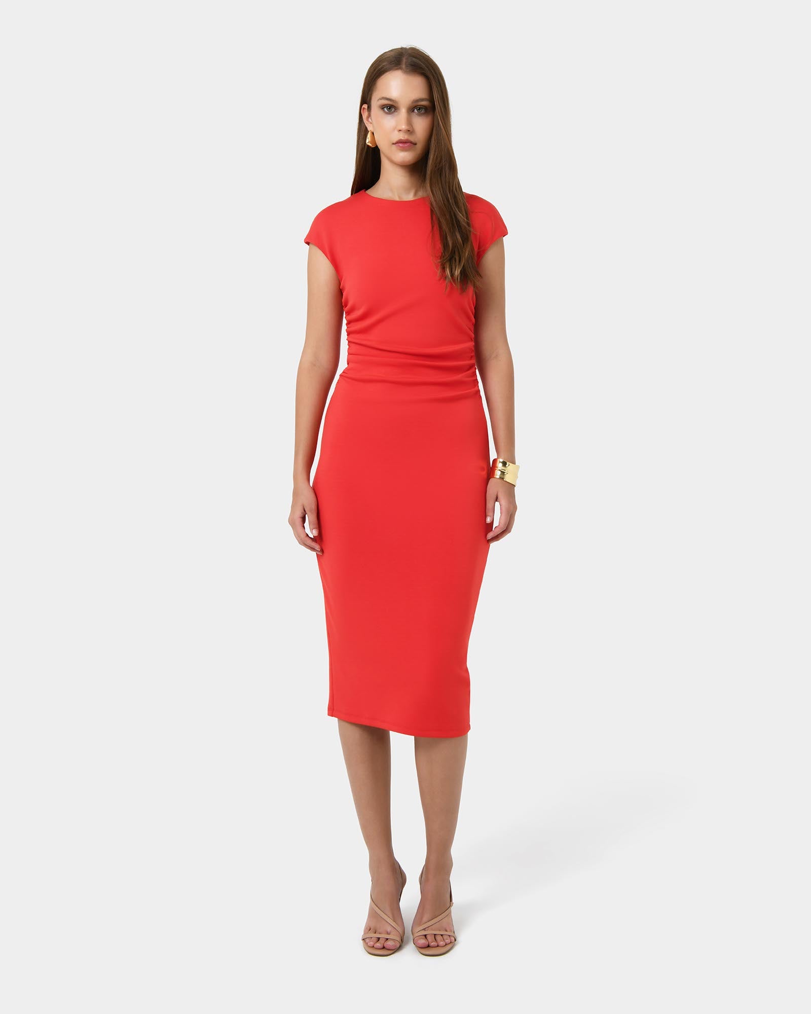 Lulu Ruched Midi Dress