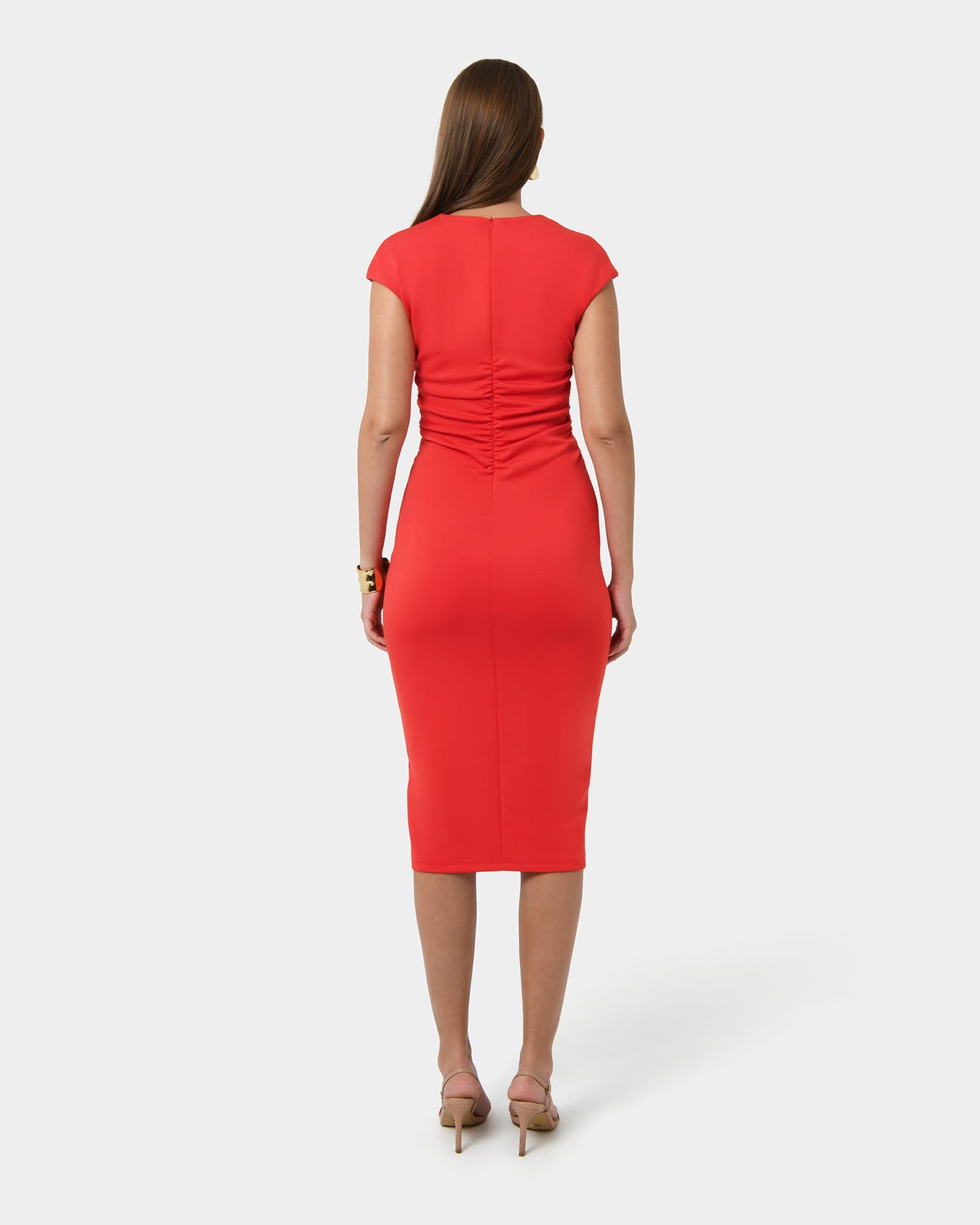 Lulu Ruched Midi Dress