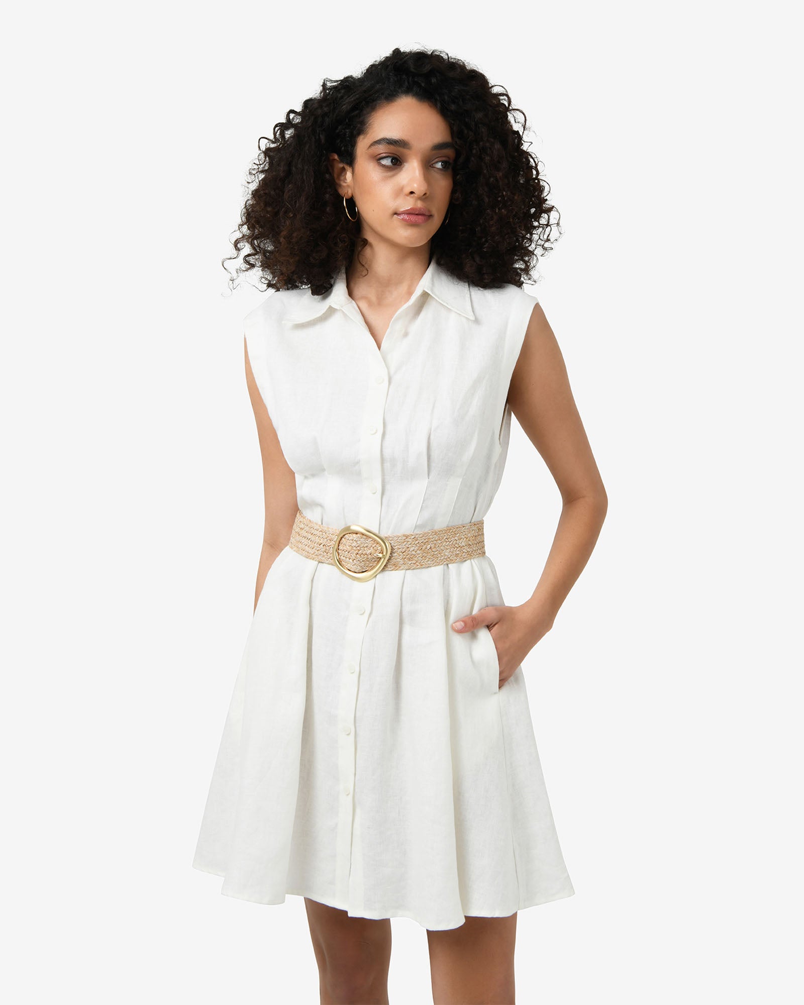 Ami Linen Mini Beach Dress