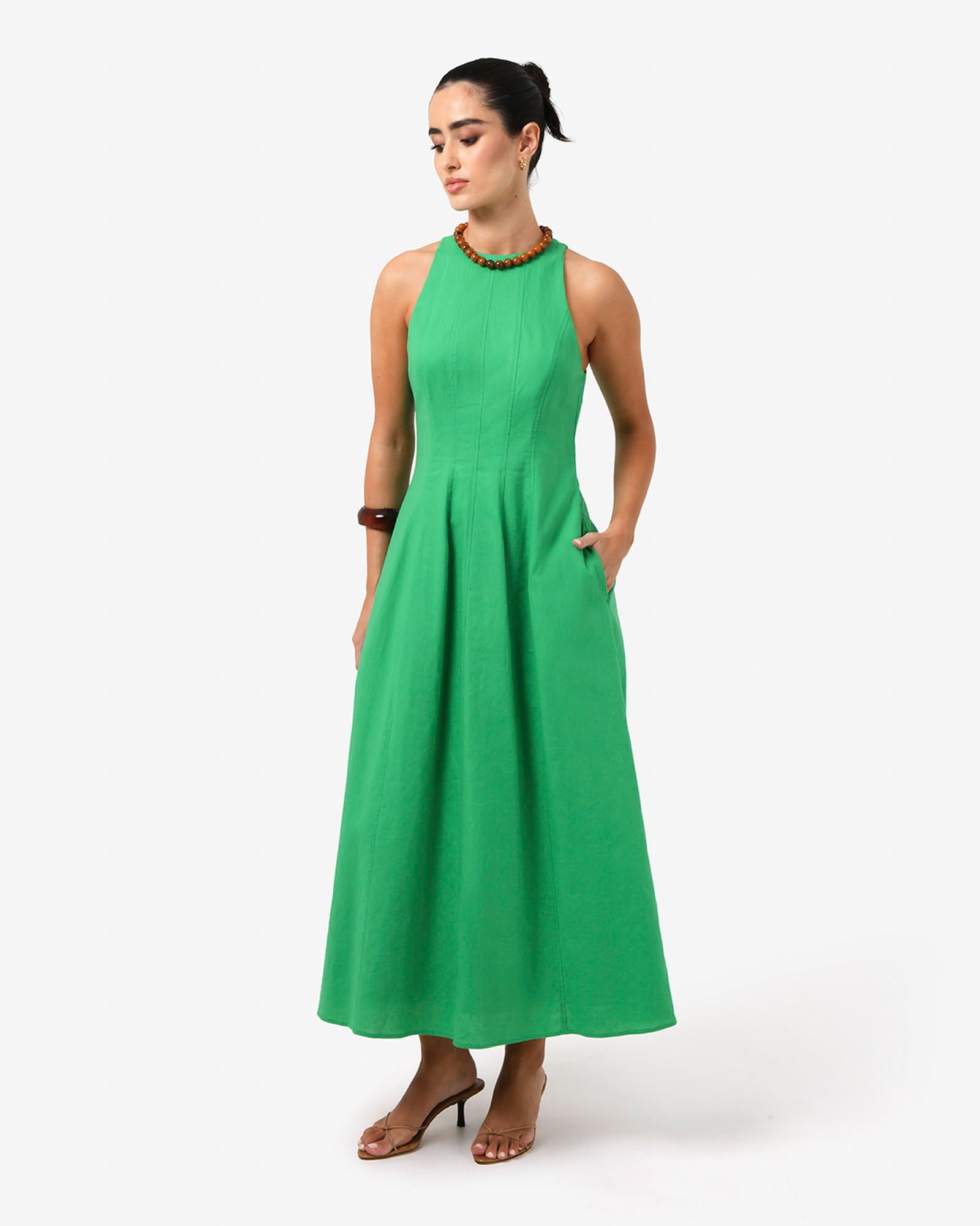 Tory Linen Blend Panel Dress