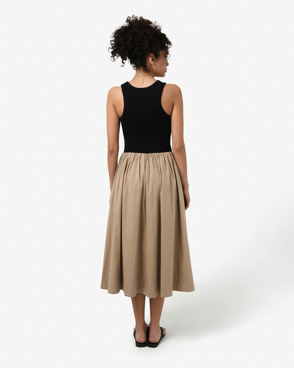 Soho Knit & Poplin Midi Dress