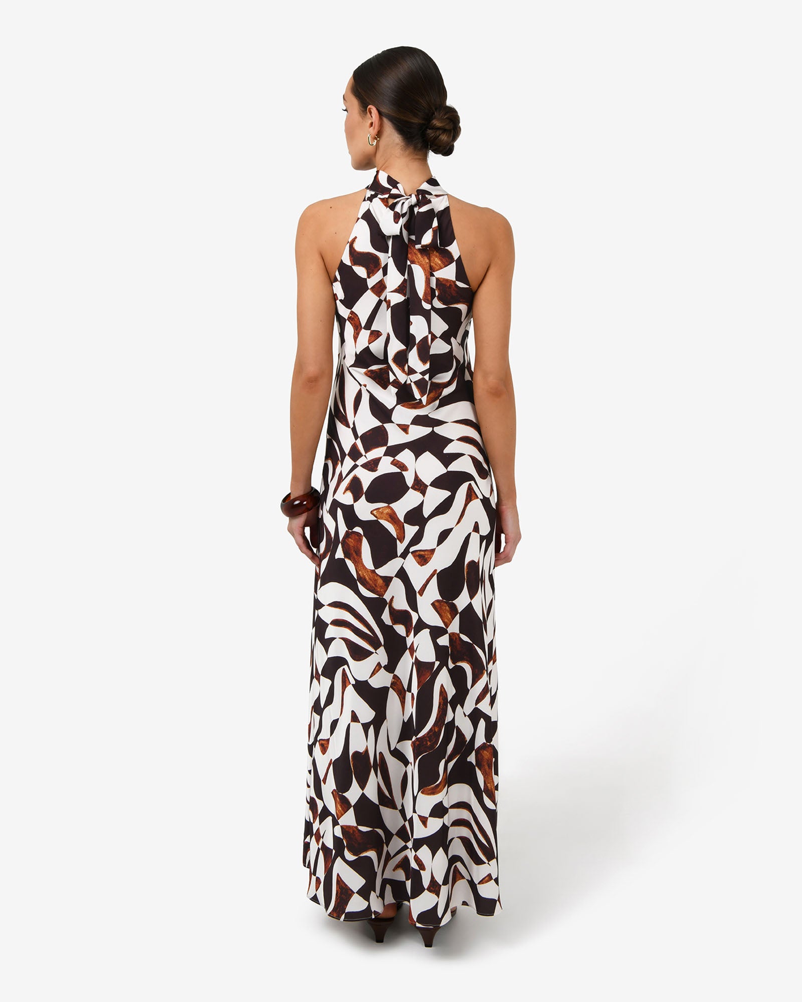 Hazel Printed Halter Dress
