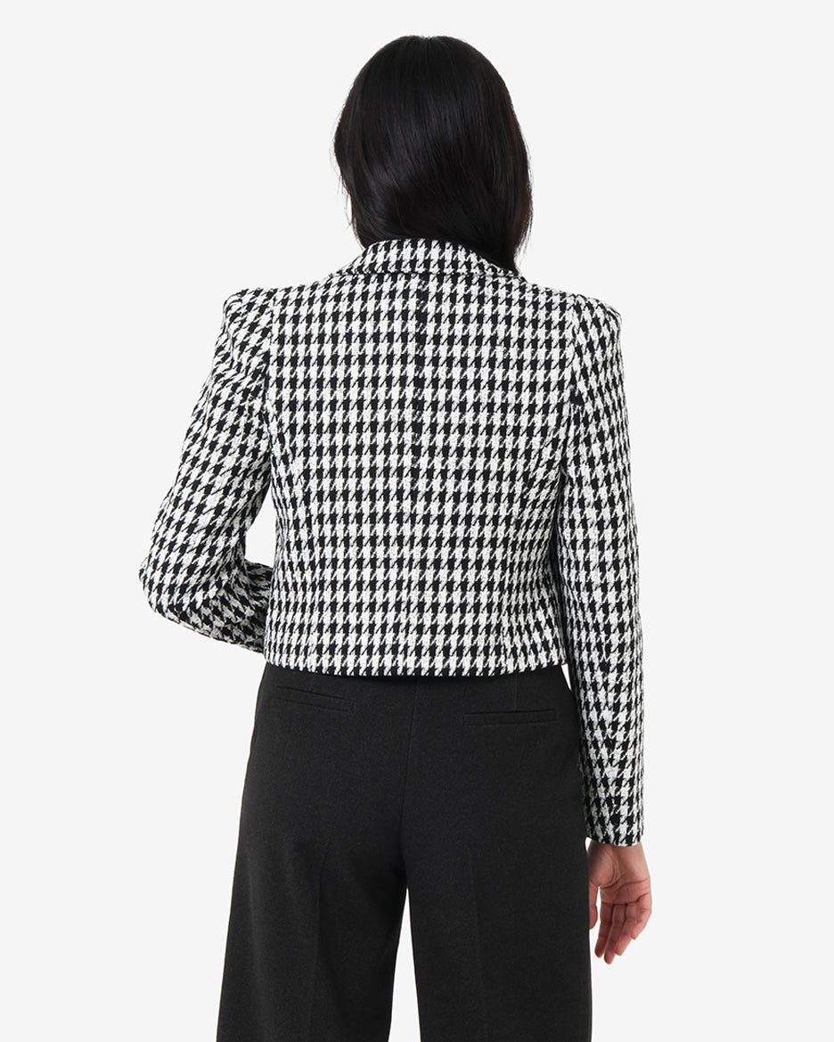 Bennet Houndstooth Crop Blazer